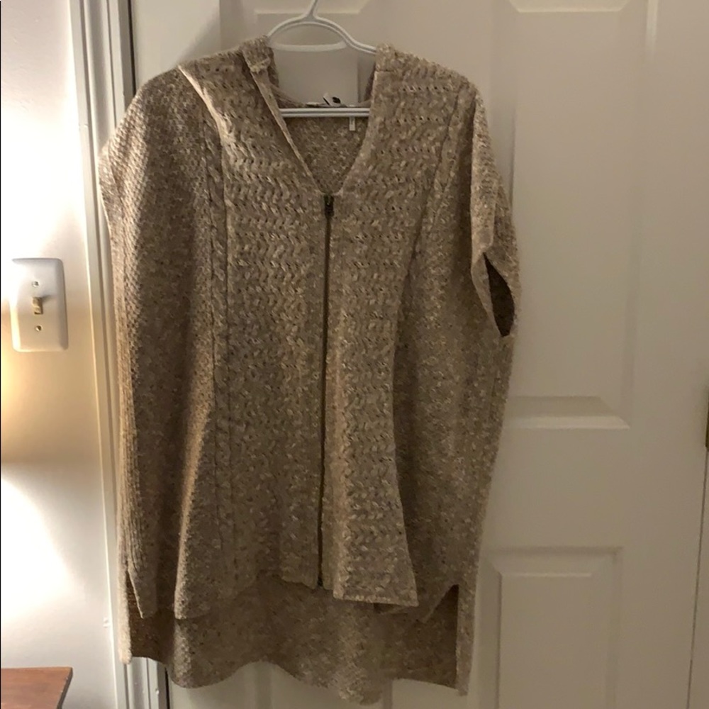 Hooded Cardigan sweater with zipper